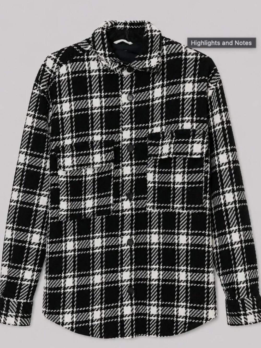 Zara Black and White Flannel Shirt - L